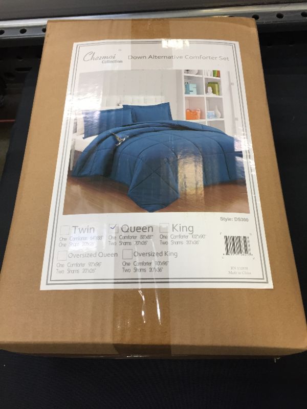 Photo 2 of Chezmoi Collection 3-Piece Down Alternative Comforter Set (Queen, Teal)
