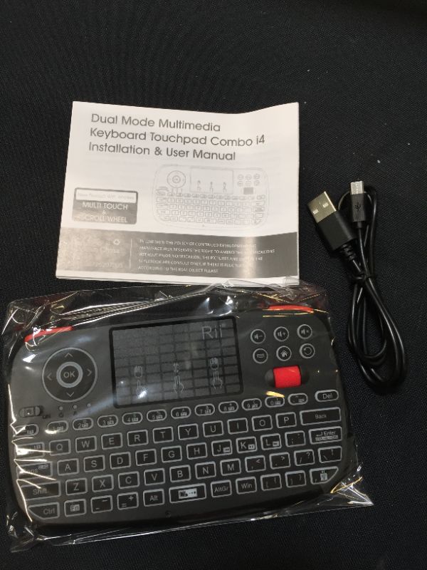 Photo 2 of Rii i4 Mini Wireless Keyboard & 2.4GHz Dual Modes Handheld Fingerboard Backlit Mouse Touchpad Remote Control Compatible with Windows / Android
