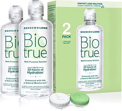 Photo 1 of Biotrue Contact Lens Solution Multi-Purpose, Multi, 10 Fl Oz, Pack of 2 -- EXP 11/2023
