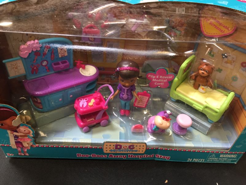 Photo 2 of Disney Doc McStuffins Boo-Boos Away Hospital Stay Figure Playset