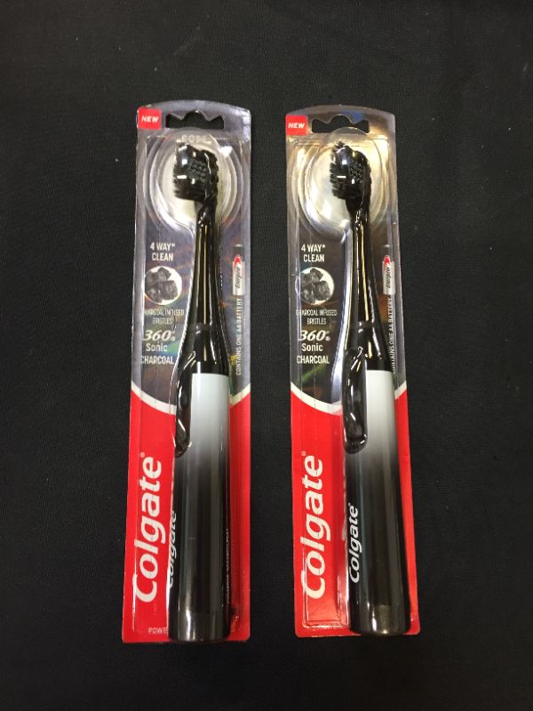 Photo 2 of Colgate 360 Charcoal Sonic Powered Battery Toothbrush, Pack of 2