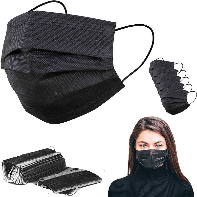 Photo 1 of DISPOSABLE FACE MASKS - BLACK (400)