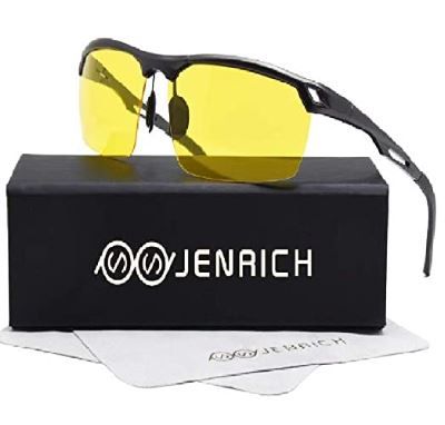 Photo 1 of JENRICH HD Night Vision Glasses for Women Men, Driving Tac Glasses Reduce Glare from Headlights Safety Night Vision for Driving Fishing Outdoor Sports
