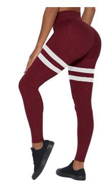 Photo 1 of rrhss Women's Striped High Waisted Yoga Pants Color Block Tummy Control Workout Butt Lifting Stretchy Leggings XX LARGE 