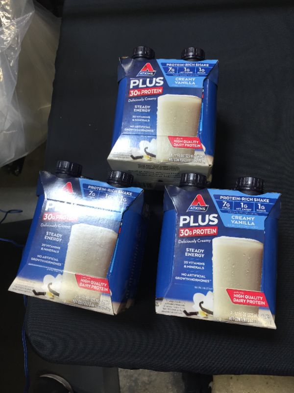 Photo 2 of Atkins PLUS Protein-Packed Shake. Creamy Vanilla with 30 Grams of Protein. Keto-Friendly and Gluten Free. (12 Shakes) EXP 10/2022
