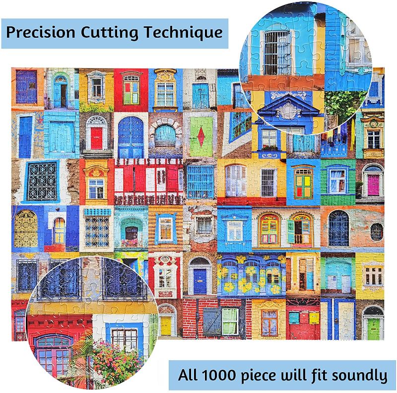 Photo 1 of Jigsaw Puzzles 1000 Pieces for Adults Colorful Doors and Windows of World Challenging Puzzle Difficult Puzzles Large Puzzle Game Toys Gift 20 x 28 Inches------FACTORY SEALED
