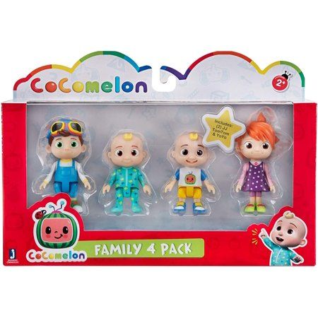 Photo 1 of Cocomelon Friends & Family, 4 Figure Pack - 3 Inch Character Toys - Features Two Baby JJ Figures (Tee and Onesie), Tomtom, and YoYo
