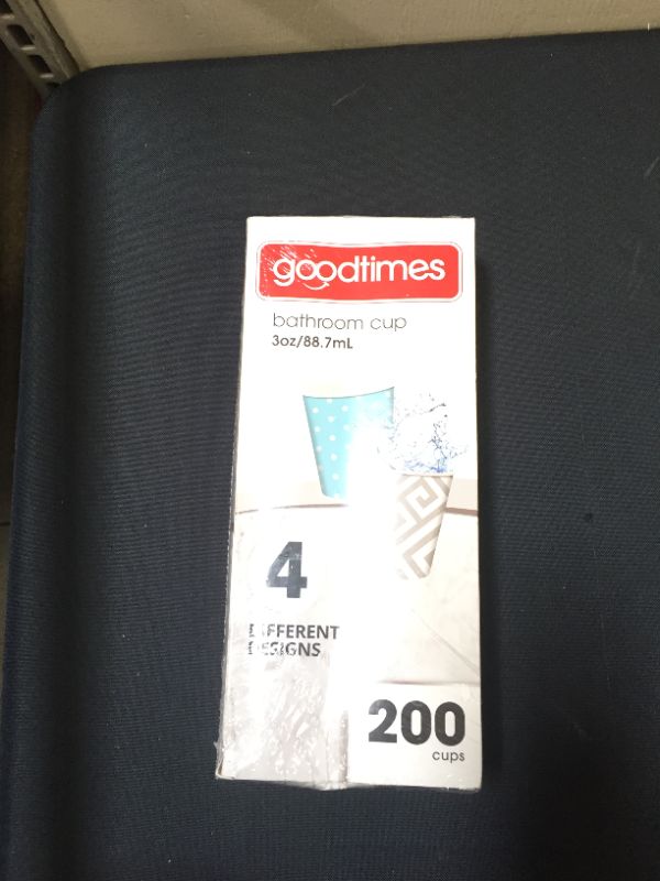 Photo 3 of 
Goodtimes Bathroom Cups, 3 oz 200 ea, Assorted designs (1, Contemporary) (factory sealed)
