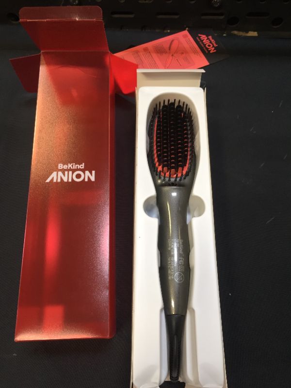 Photo 3 of 30-IN-1 BeKind Anion Hair Straightener Brush, Built in Upgraded Anion Feature, 15s Fast Heat-up, Multiple Temperature Settings (from 265? to 450?) with Anti-Scald Design, Gifts for Girls Women
