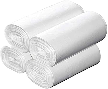 Photo 1 of Middle Trash Can Liners 100 Count 10 Gallon 23.6'' x 27.6'' Bathroom Waste Basket Garbag Bags Strong Clear White Trash Bags for Home Office Kitchen Bedroom