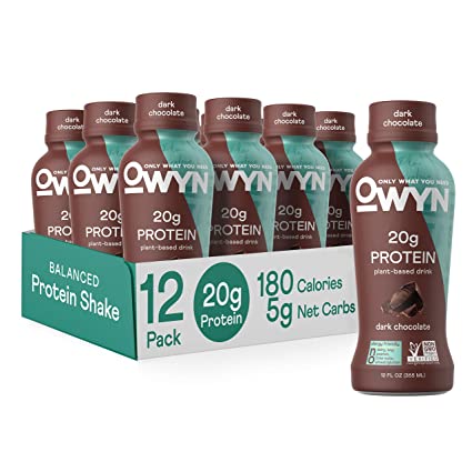 Owyn Plant Based Protein Shake, Dark Chocolate, With 20g Vegan Protein 