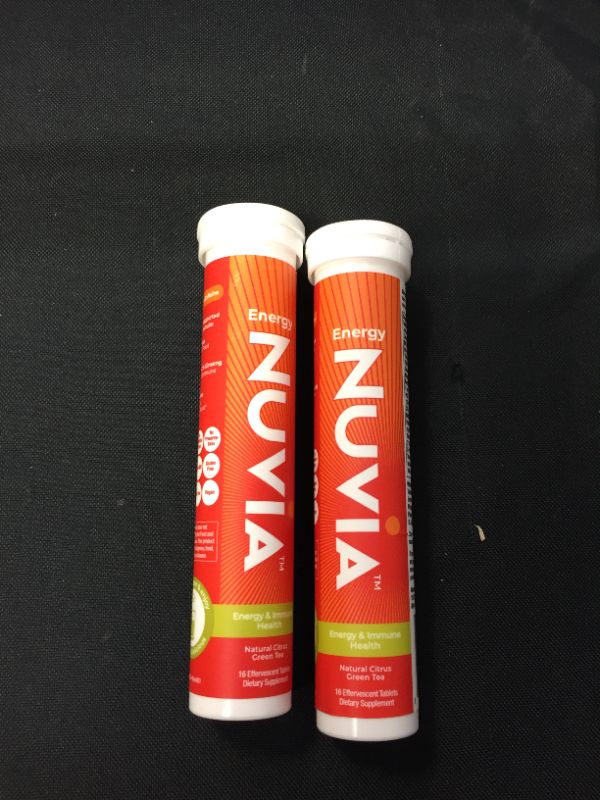 Photo 2 of NUVIA Energy & Immune Support Effervescent Tablets | Multi-Vitamin and Nutrient Supplement | Natural Citrus Green Tea Flavor | 16 Dissolvable Supplements --- EXP 12/2022
