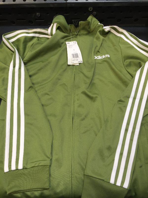 Photo 1 of MENS GREEN ADIDAS ZIP UP TRACKSUIT JACKET SIZE LARGE 