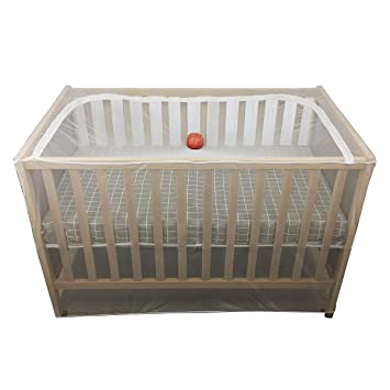 Photo 1 of DODO NICI Crib net Crib Tent, Baby Mosquito net for Crib, Netting for Pack N Play, Playpen, with Sewn in Storage Pouch, 3 Sides Zipper Opening, 2 Zipper Head, Elastic Edges, Sturdy Stay, White