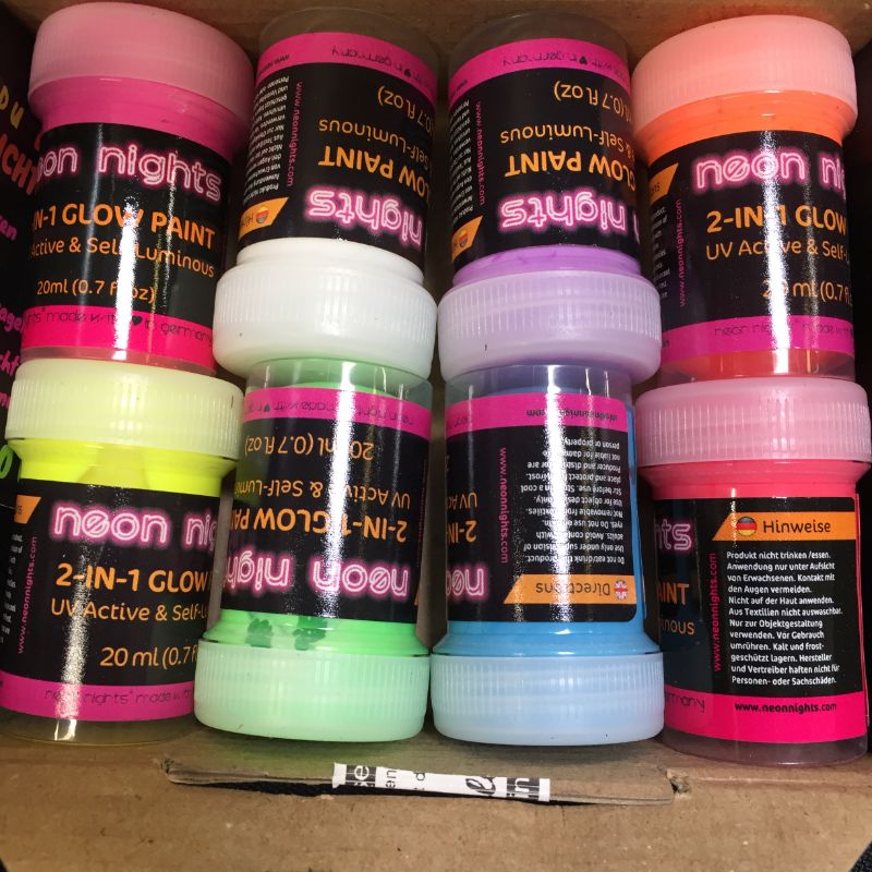 Photo 1 of  2-in-1 Glow In The Dark Acrylic Paint Set By Neon Nights 