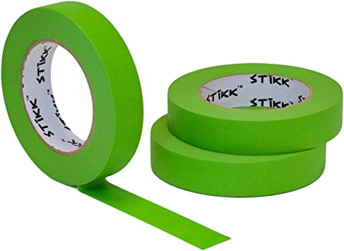 Photo 1 of 3pk 1" 24mm x 60yd STIKK Green Painters Masking Tape 14 Day Easy Removal