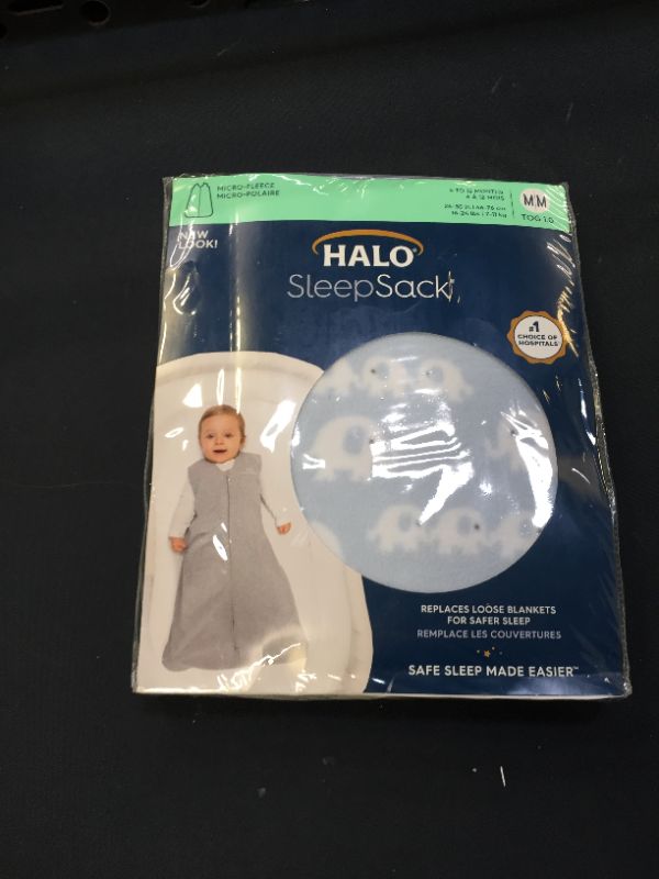 Photo 2 of  Halo Innovations SleepSack Wearable Blanket Micro Fleece - Blue Elephant M