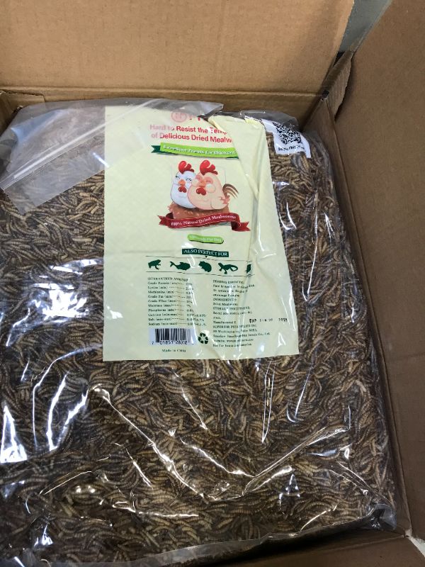 Photo 2 of 10lbs Bulk Non-GMO Dried Mealworms for Reptile , Tortoise ; Amphibian ,Lizard ;Wild Birds; Chichens; Duck etc
