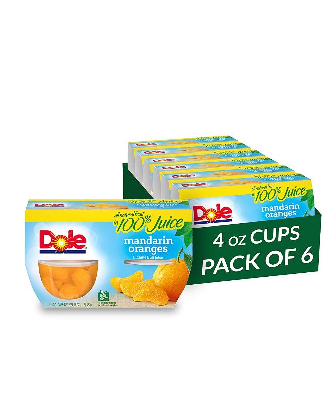 Photo 1 of Dole Fruit Bowls Mandarin Oranges in 100% Juice, Gluten Free Healthy Snack, 4 Oz, 24 Total Cups--May 2022 best by 
