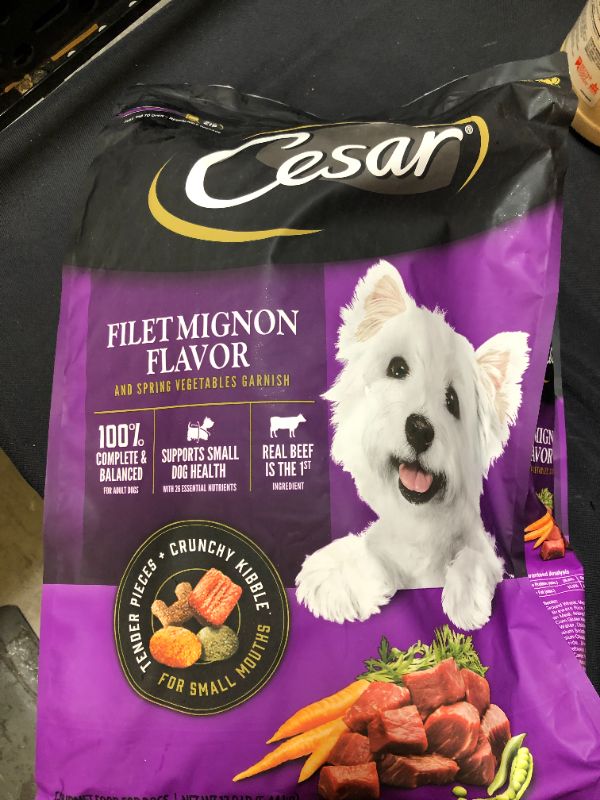 Photo 2 of Cesar Small Breed Dry Dog Food, Filet Mignon Flavor, 12 Lbs Bag--best by  Jan 2022

