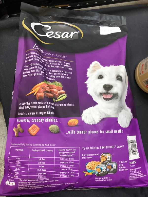 Photo 3 of Cesar Small Breed Dry Dog Food, Filet Mignon Flavor, 12 Lbs Bag--best by  Jan 2022

