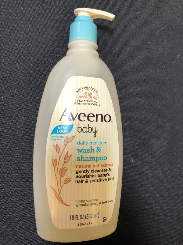 Photo 2 of Aveeno Baby Wash & Shampoo For Hair & Body, Tear-Free, 18 Oz.

