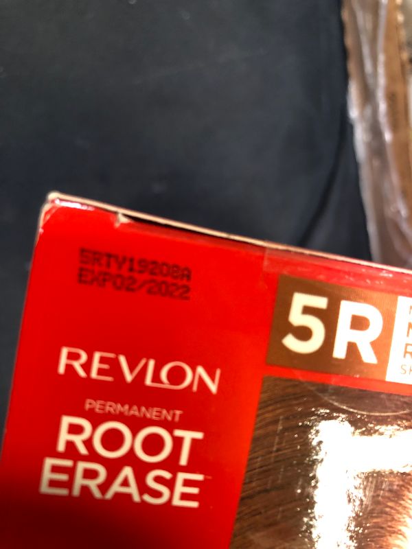 Photo 1 of Revlon Root Erase Permanent Hair Color, At-Home Root Touchup Hair Dye with Applicator Brush for Multiple Use, 100 Gray Coverage, Medium Auburn/Reddish Brown , 3.2 oz--expired Feb 2022
