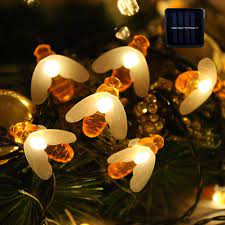 Photo 1 of AOMO Solar String Lights Outdoor String Lights Solar Power String Lihgts 30LEDs 21.33 FT 8 Modes Outdoor Waterproof Honey Bees Solar Fairy Lights Decor for Garden Decorations Warm White (Warm White)
