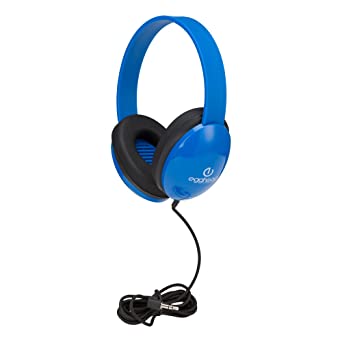 Photo 1 of Heavy-Duty Kids' Headphone W/ Tangle-Free Fabric Cord-Blue