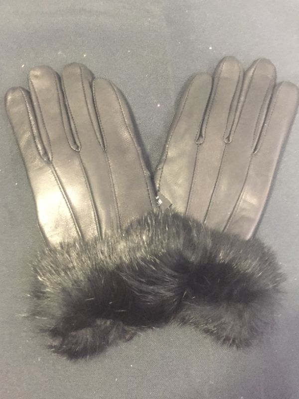 Photo 2 of Alpine Swiss Women’s Dressy Gloves Genuine Leather Thermal Lining Fur Trim Cuff SMALL