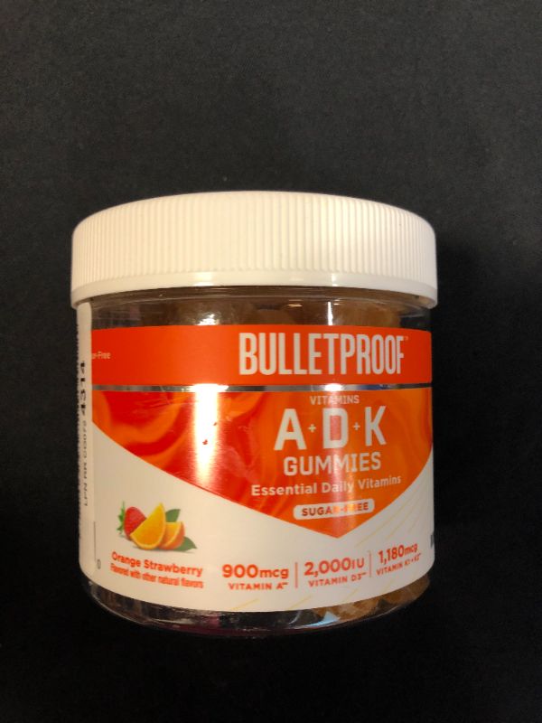 Photo 2 of Bulletproof Sugar-Free Orange Strawberry Vitamins A+D+K Gummies, 60 Count, Keto Supplement for Heart, Bone and Immune Support--best by May 2022
