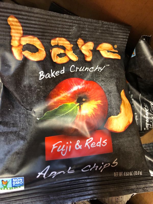 Photo 3 of Bare Fruit Natural Fuji Apple Chips, Gluten-Free + Baked, 0.53-Ounce Bags 16 count--bb April 2022