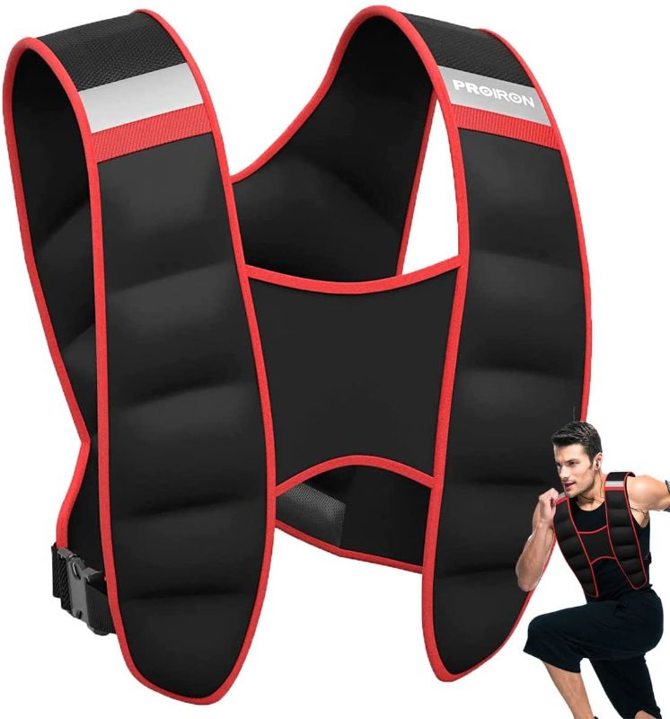 Photo 1 of PROIRON Weighted Vest Workout Equipment 11lbs, Non-Leaking Iron Pellets Body Weight Vest Men Women, Strength Training Weight Vests Adjustable Buckles Running Walking Weights
