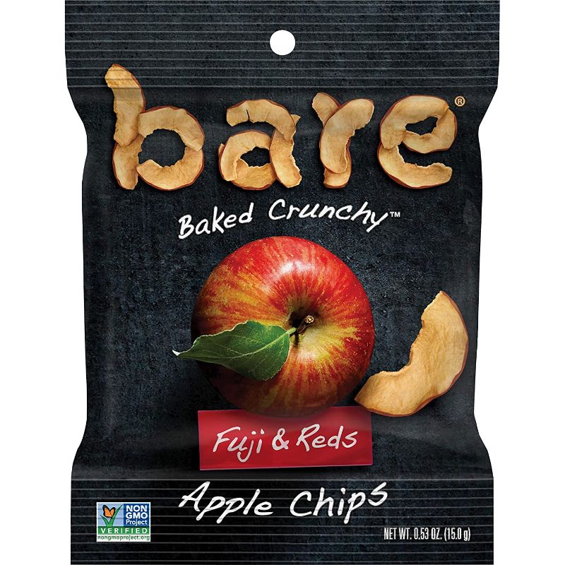 Photo 1 of Bare Fruit Natural Fuji Apple Chips, Gluten-Free + Baked, 0.53-Ounce Bags 16 count--bb April 26 2022