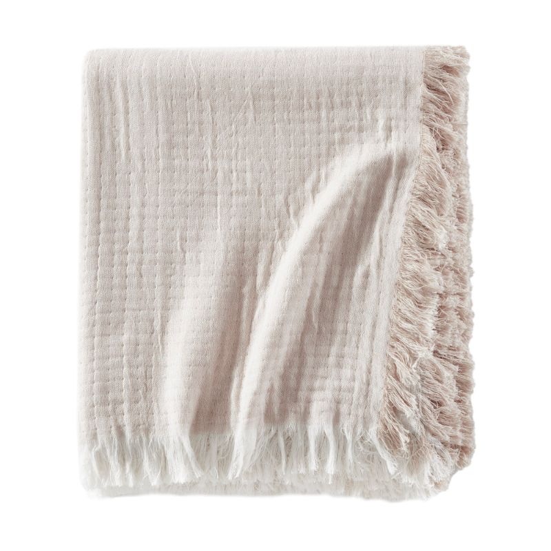 Photo 1 of Brielle Home Denver Reversible Cotton Gauze Throw Blanket
