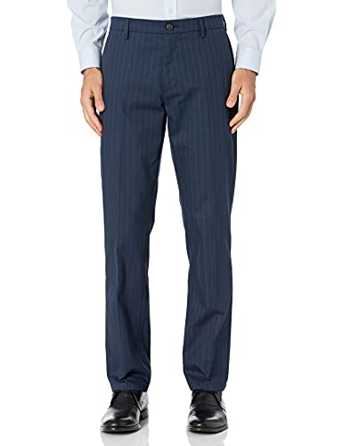 Photo 1 of Amazon Brand - Goodthreads Men's Straight-Fit Wrinkle-Free Comfort Stretch Dress Chino Pant, Navy Pinstripe 
Size 40W X 29L
