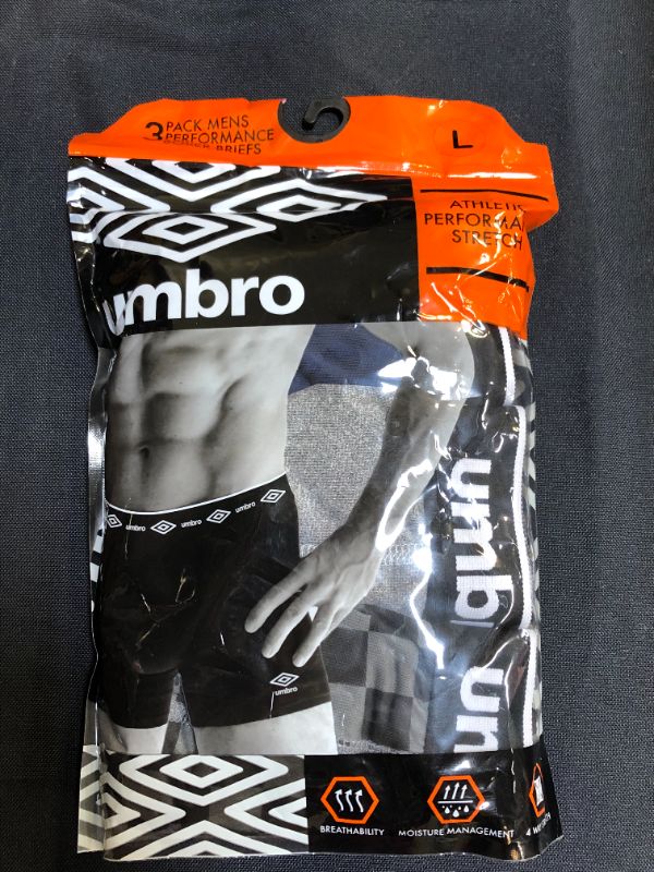 Photo 1 of UMBRO 3 PCK MENS PERFORMANCE BOX BRIEFS LARGE