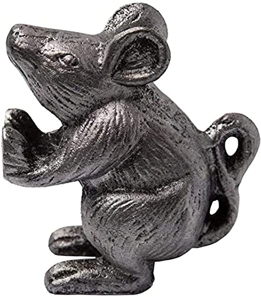 Photo 1 of Cast Iron Mouse Door Stop by Comfify- Decorative Vintage Rustic Door Stop - Stop Your Bedroom, Bath and Exterior Doors with Style - Antique Silver Color
