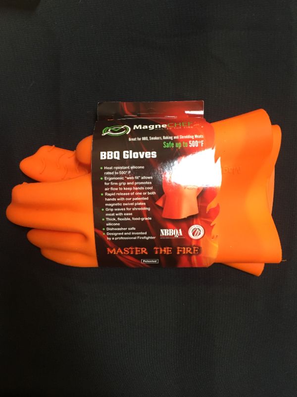 Photo 1 of MagneChef Silicone BBQ Gloves Orange
