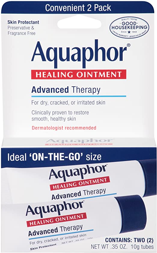 Photo 1 of Aquaphor Healing Skin Ointment, Advanced Therapy, 2 Pack, 0.35 oz ea (EXP:04/2023)
