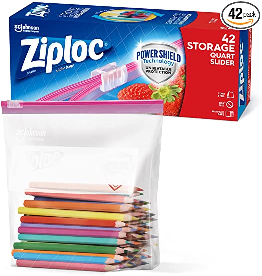 Photo 1 of Ziploc Quart Food Storage Slider Bags, Power Shield Technology for More Durability, 42 Count
( PACK OF 2 ) 
