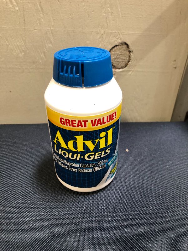 Photo 2 of Advil Liqui-Gels Pain Reliever and Fever Reducer, Medicine for Adults with Ibuprofen 200mg for Headache, Backache, Menstrual and Joint Pain Relief, 200 Count ( EXP: 06/2024)
