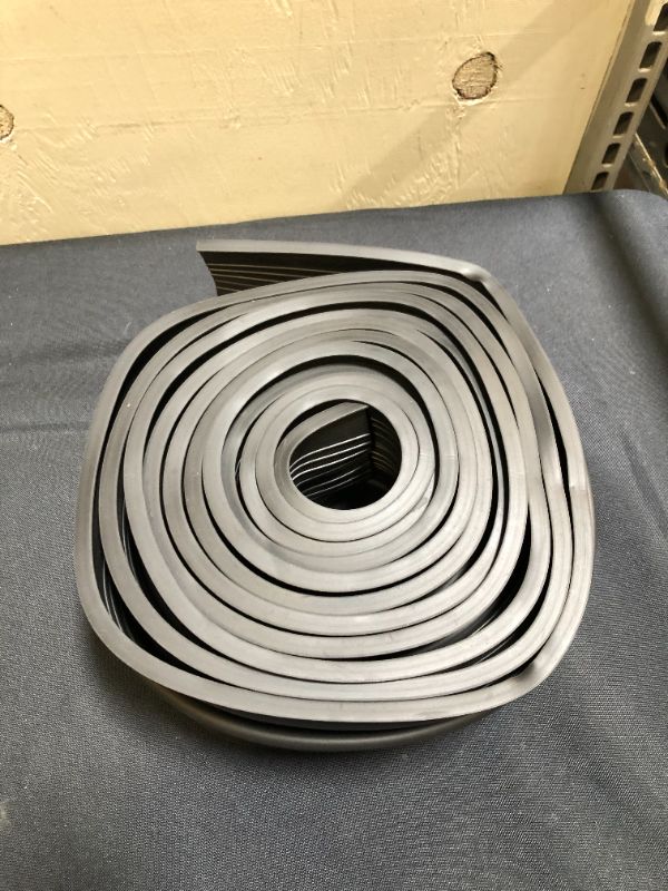 Photo 3 of 16.5 Feet Lenth Garage Door U+O Bottom Weather Stripping Kit Rubber Seal Strip Replacement, Universal Weatherproofing hreshold Buffering Sealing Rubber 5/16"T Ends, 3 3/4" Width(Black)
