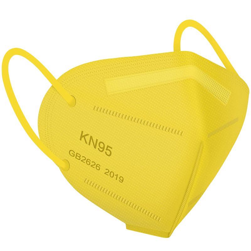 Photo 1 of  Miuphro KN95 Face Mask, 5-Layer Design Cup Dust Safety KN95 Masks 25 Pack, Yellow
