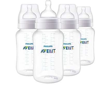 Photo 1 of Philips AVENT Anti-Colic Baby Bottles, 11oz, 4pk, Clear, SCY106/04