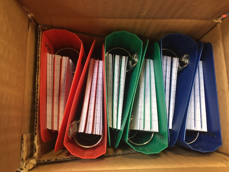 Photo 3 of Oxford Index Card Binder with Dividers, 3" x 5", Color Will Vary, 50 Cards, 6 Binders, 2 of each Color (73570) 