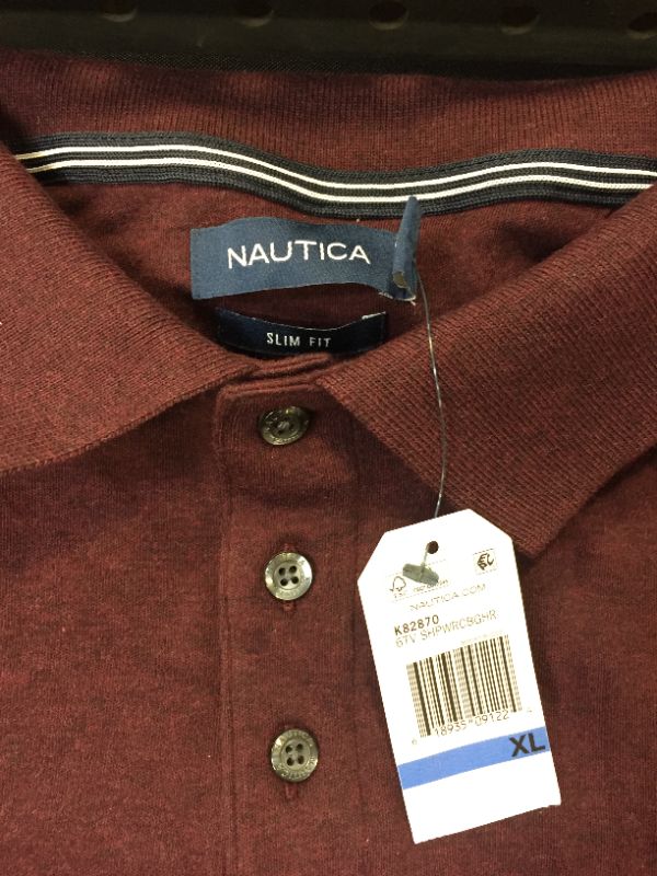 Photo 1 of Nautica Men's Slim Fit Short Sleeve Solid Soft Cotton Polo Shirt --XL