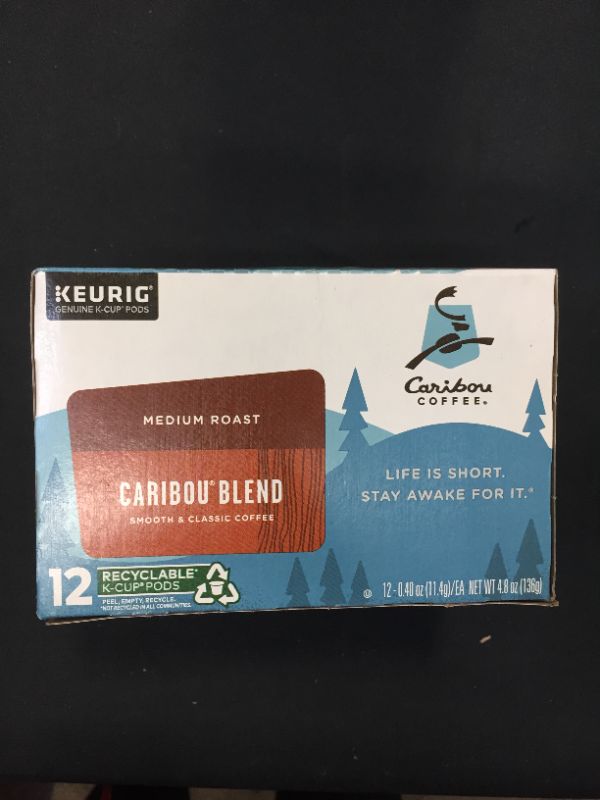 Photo 2 of Caribou Coffee Caribou Blend Keurig K-Cups Coffee, 12 Count
EXP 10/22