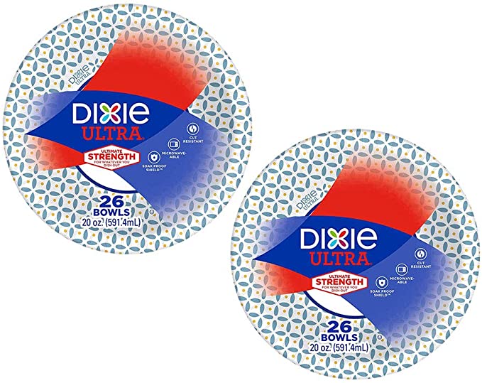 Photo 1 of Dixie Ultra Heavy Duty Paper Bowls, 26 Count, 20 Ounce (2 Pack) Styles May Vary