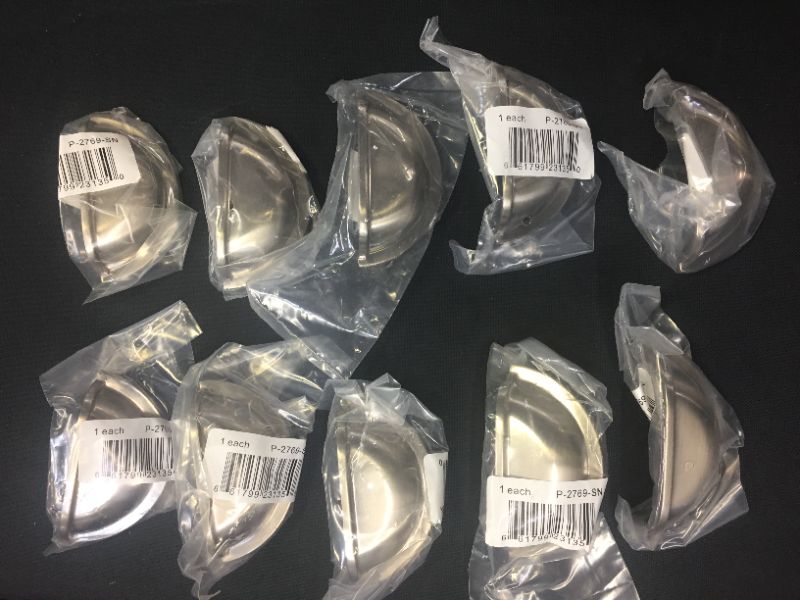 Photo 4 of 10 Pack Rok Hardware 3" Hole Centers Brushed Nickel Home Drawer Door Cabinet Cup Pull Handle